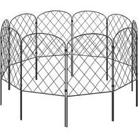 Levede 10 Pack Metal Garden Fence Decorative Animal Barrier Pet Fence Outdoor in Black