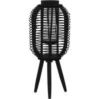 Berkfield Home Freestanding Candle Lantern Holder Bamboo Black