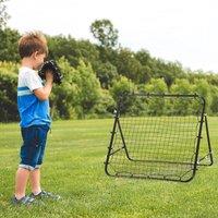 HOMCOM Rebounder Net Goal for Kids Adults Baseball Football Training in Black