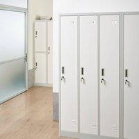 Wyld and Coco Lockable Three Door Storage Locker White Powder Coat Steel W90