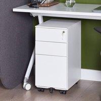 Wyld and Coco White Steel Storage Cabinet - 3 Shelves Lockable Locker Castors