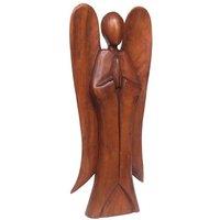 Something Different Angel Acacia Wood Statue in Natural