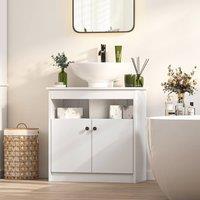 KEEPREAPER Stylish Under Sink Bathroom Cabinet 2 Door Freestanding 600 mm in White