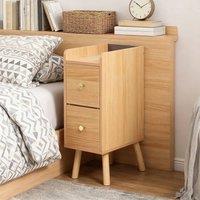 SPETLEK 2 Tiers Bamboo Bedside Table in Brown | Size: 0.6m2
