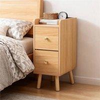 SPETLEK Narrow Wooden Bedside Table Bedroom in Brown | Size: 0.6m2