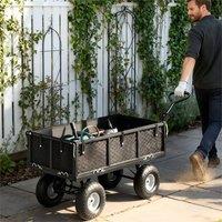 EONLION Black-Garden Trolley Cart with Liner in Black | Size: 100g