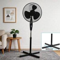 Kelvenix black Oscillating Pedestal Fan 3 Speed Adjustable