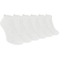 Sock Snob Men's 6 Pack Cotton Trainer Socks Breathable Sports Ankle Socks in White | Size: 9-12