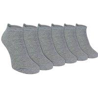 Sock Snob Men's 6 Pack Cotton Trainer Socks Breathable Sports Ankle Socks in Grey | Size: 12-3