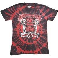 Johnny Cash Men's Ring Of Fire Tie Dye T-Shirt in Red | Size: XL
