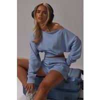 EGO Women's Long Sleeve Cinched Sweatshirt in Baby Blue | Size: 12