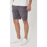 Threadbare Men's Regular Fit Textured Cargo Shorts in Dark Grey | Size: 38R