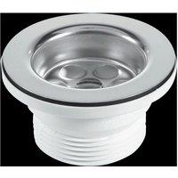 McAlpine BSW9P Centre Pin Bath Waste: 70mm Stainless Steel Flange: Black PVC
