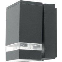 Loops Outdoor IP44 Twin Wall Light Sconce Dark Grey LED 3.8W Bulb Outside External
