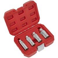 Loops 4 Piece Magnetic Spark Plug Socket Set - 3/8 Sq Drive WallDrive Sockets - Steel in Metallics