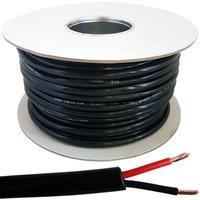 Loops 50m Outdoor Garden Speaker Wire Cable 1.5mm Stranded CCA Flex Reel 100V in Black