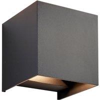 Loops Twin Outdoor IP44 Cube Wall Light - 2 x 5.5W CCT LED - Matt Black Wall Lamp