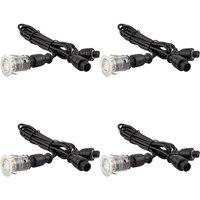 Loops 4 PACK Single Recessed 25mm Decking Light Module - 0.75W CCT LED - Steel in Metallics