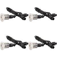 Loops 4 PACK Single Recessed 35mm Decking Light Module - 0.65W CCT LED - Steel in Metallics