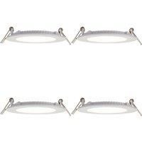 Loops 4 PACK Ultra Slim Recessed Ceiling Downlight - 6W Cool White LED - IP44 Rated