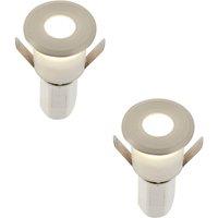 Loops 2 PACK Recessed Decking IP67 Guide Light - 1.2W Cool White LED - Satin Nickel in Metallics