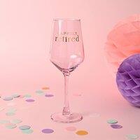 Confetti Happily Retired Wine Glass in Clear