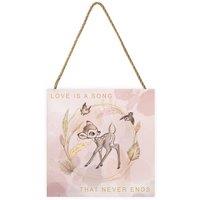 Bambi Love Is a Song Wooden Block in Peach