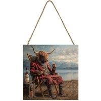 Pyramid International Dram By The Loch Highland Cow Plaque