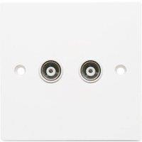 Securlec 2 Gang Aerial Socket in White