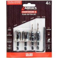 Abracs Countersink Drill Bit Set (Pack of 4) in Black