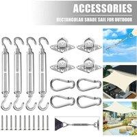 FLAVORA Sun Shade Sail Canopy with Stainless Fixing Fitting Kit in Silver | Size: 100 cm x 100 cm