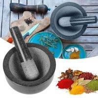 SPETLEK Large Pestle & Mortar Set Natural Granite in Black | Size: 0.6m2