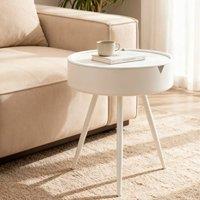 VOGREX Modern Round Side Table Bedside Nightstand Coffee Table White