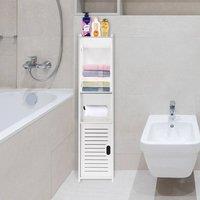 EONLION Single-Free-Standing Wooden Bathroom Cabinet in White