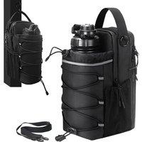 Kelvenix Gym Magnetic Bag Water Bottle Holder Crossbody Bag in Black | Size: 0.6m2