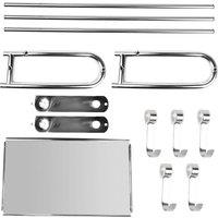 FLAVORA Wall Mounted Microwave Oven Stand Heavy in Silver | Size: 100 cm x 100 cm