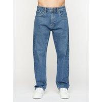 Crosshatch Tillman Men's Classic Baggy-Fit 100% Cotton Jeans in Mid Blue | Size: 30R