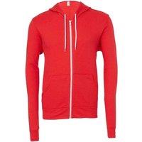 Bella + Canvas Men's Fleece Full Zip Hoodie in Red | Size: 2XL