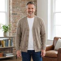 MyShoeStore Men's Men's Classic Button Up Cardigan Warm Thick Winter Sweater in Grey | Size: XL