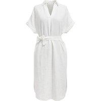 MixRay Women's Belted Short-Sleeve Midi Dress in White | Size: Large