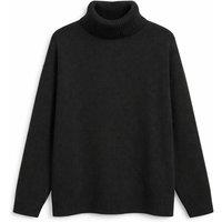 MixRay Women's Loose Fit Turtleneck Knit Sweater in Black