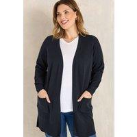 Evans Women's Premium Pocket Front Cardigan in Dark Navy | Size: 22-24
