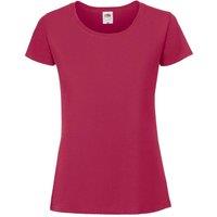 Fruit of the Loom Women's Ringspun Premium T-Shirt in Dark Pink | Size: Small