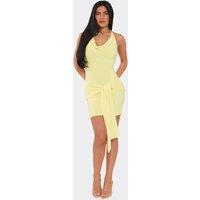 EGO Women's Sleeveless Tie Mini Dress in Lemon | Size: 6