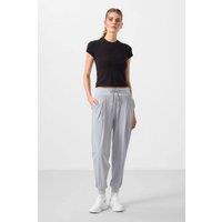 Tommy Life Women's Mid Waist Thin Jersey Jogger Pants with Pocket in Stone | Size: Large