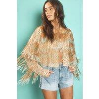 NastyGal Women's Ombre Tassel Jacket in Orange | Size: 14