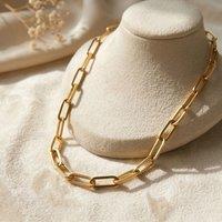 Harfi Women's 18ct Gold Plated Paperclip Necklace | Size: 16 inches