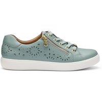 Hotter Women's Wide Fit 'Wonder' Perforated Trainers in Duck Egg Blue | Size: 3