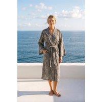 The Night Store Women's Wild Thing Linen Robe in Brown | Size: 10-12