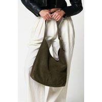 Barneys Originals Women's Suede Shoulder Bag in Khaki